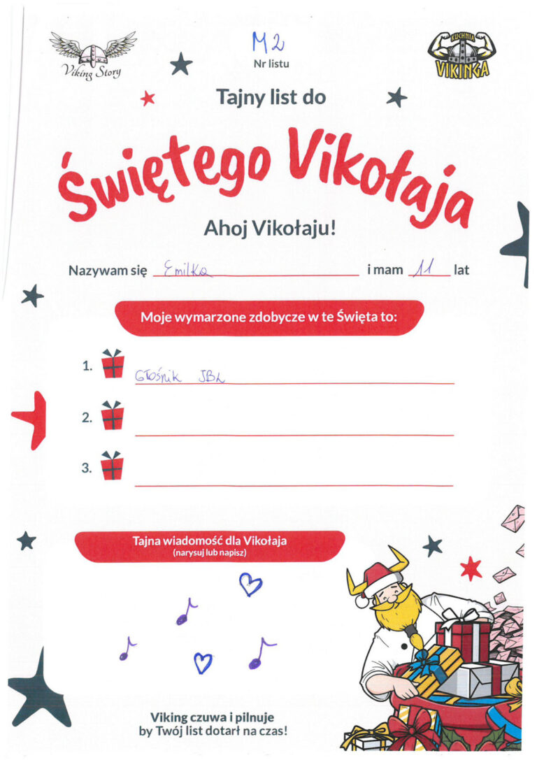 Emilka, 11 lat, nr listu M2