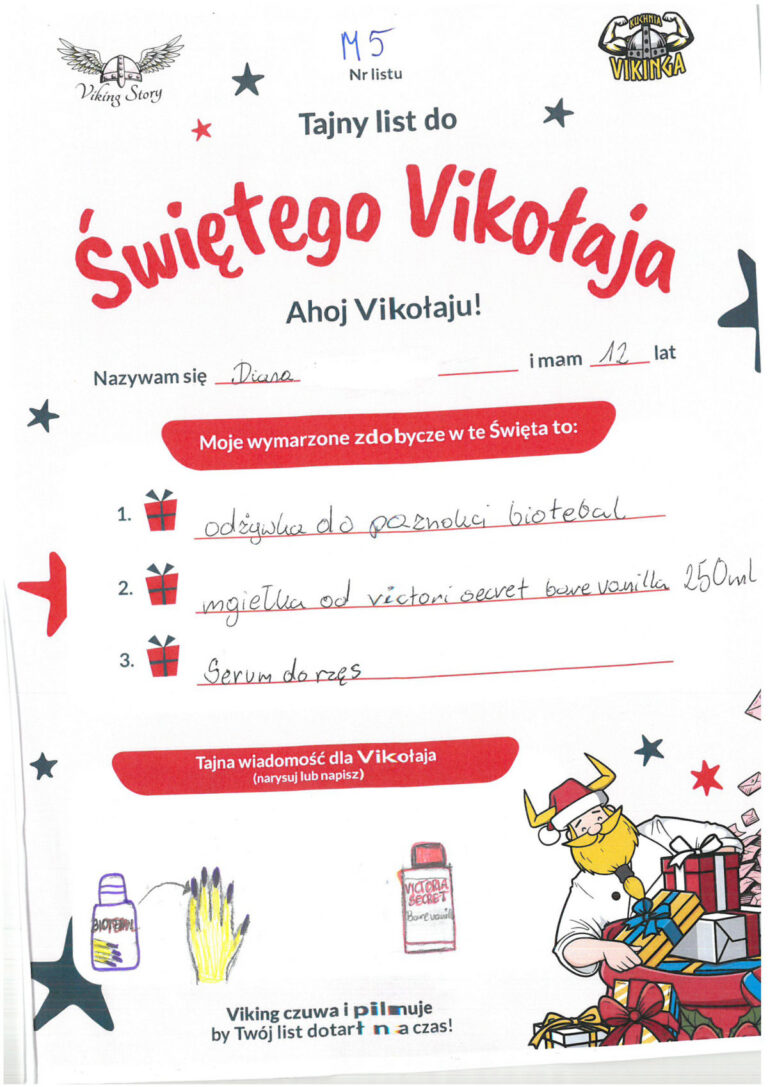 Diana, 12 lat, nr listu M5