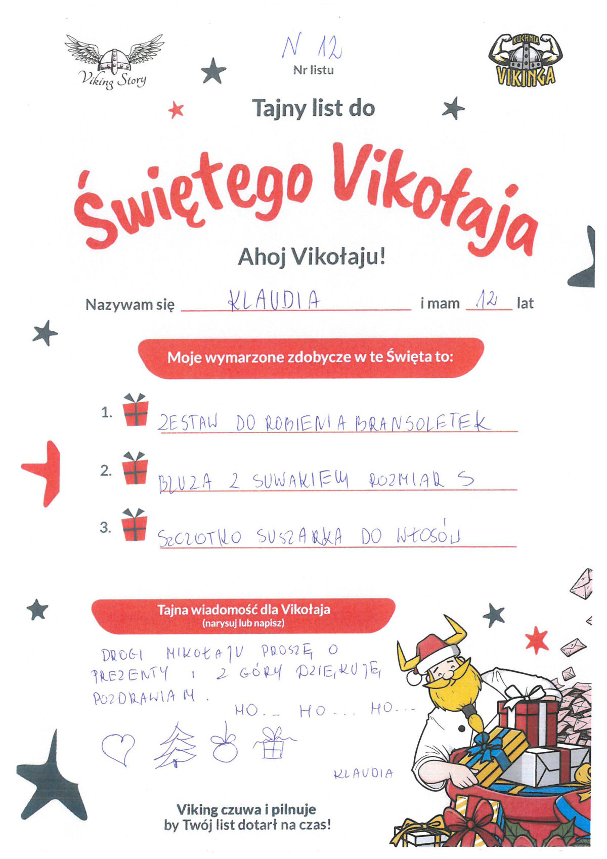 Klaudia, 12 lat, nr listu N12