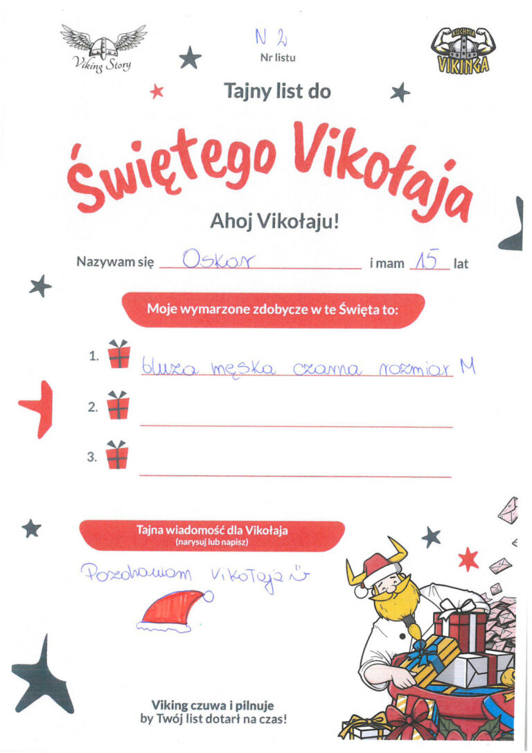 Oskar, 15 lat, nr listu N2