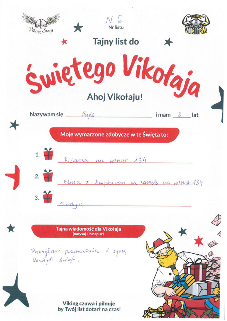 Eryk, 8 lat, nr listu N6