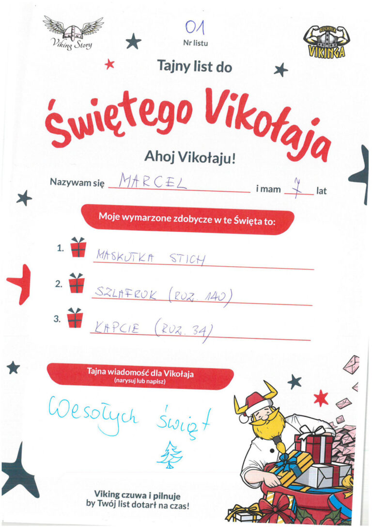 Marcel, 7 lat, nr listu O1