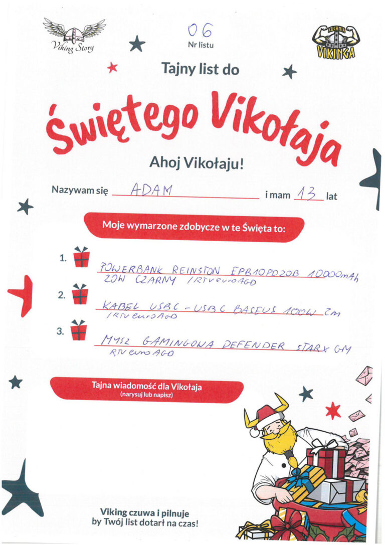 Adam, 13 lat, nr listu O6