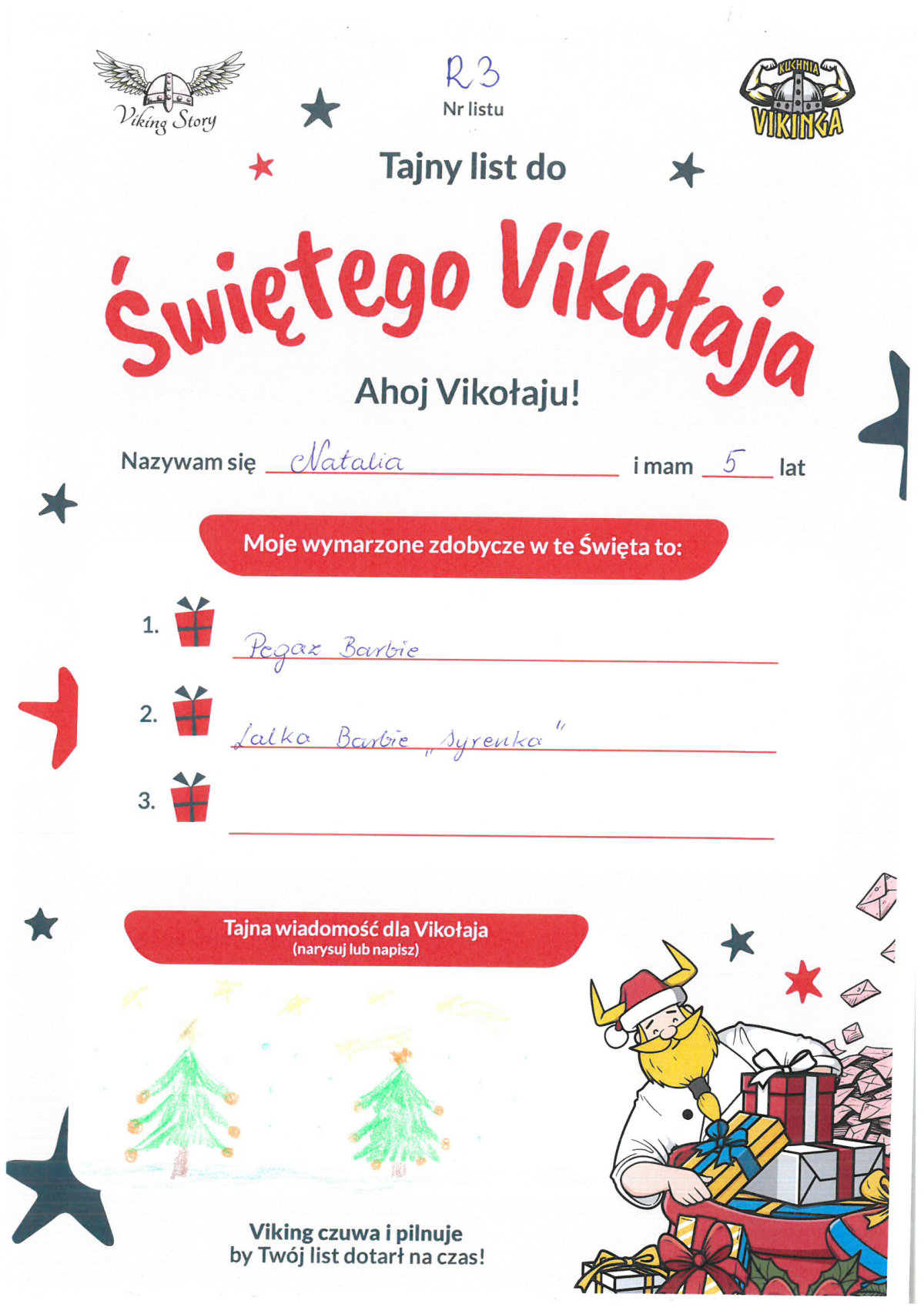 Natalia, 5 lat, nr listu R3
