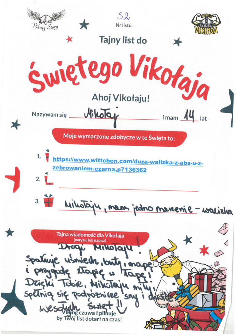 Mikołaj, 14 lat, nr listu S2