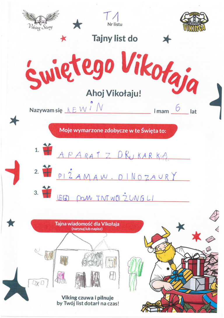 Kewin, 6 lat, nr listu T1