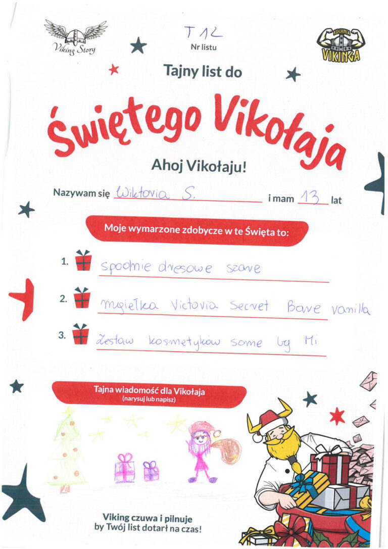 Wiktoria S., 13 lat, nr listu T12