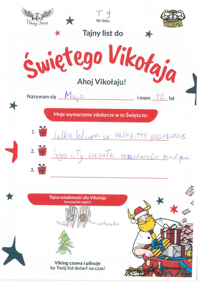 Maja, 12 lat, nr listu T9