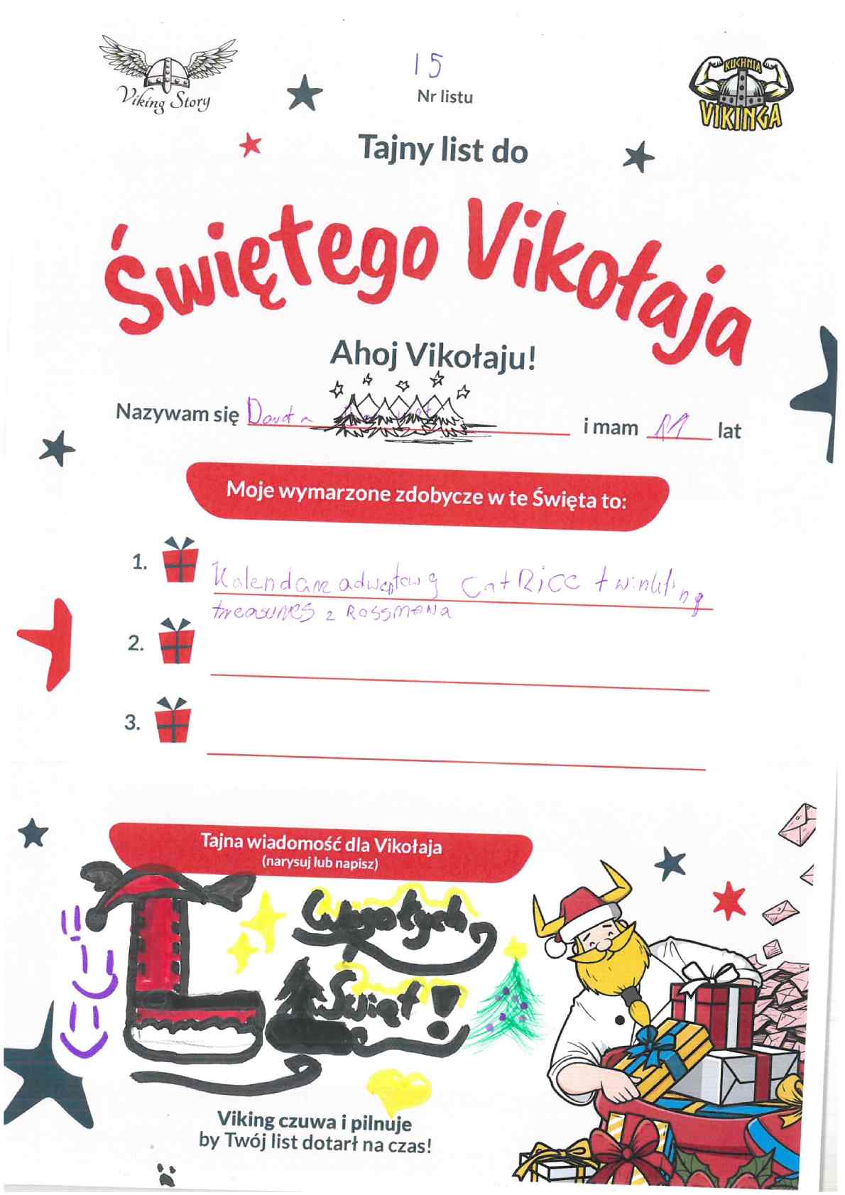 Dorota, 11 lat, nr listu I5